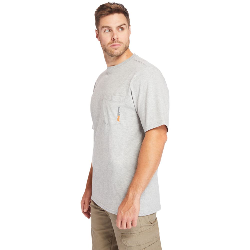 Timberland Μπλουζάκια Ανδρικα Γκρι - Pro® Big & Tall Base Plate Short-Sleeve - Greece 0681294-UO